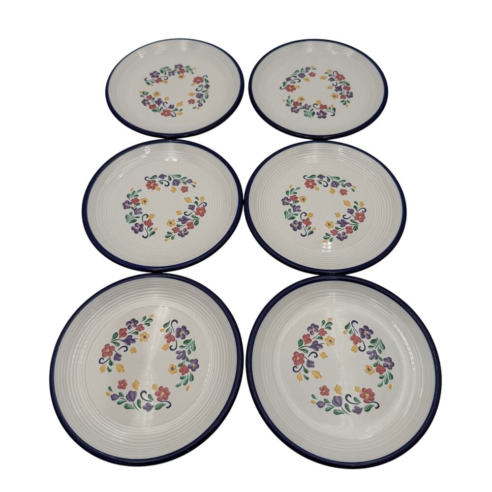 Vintage Salad Plates in Spectrum Floral by Japan 7.75" Set of 6